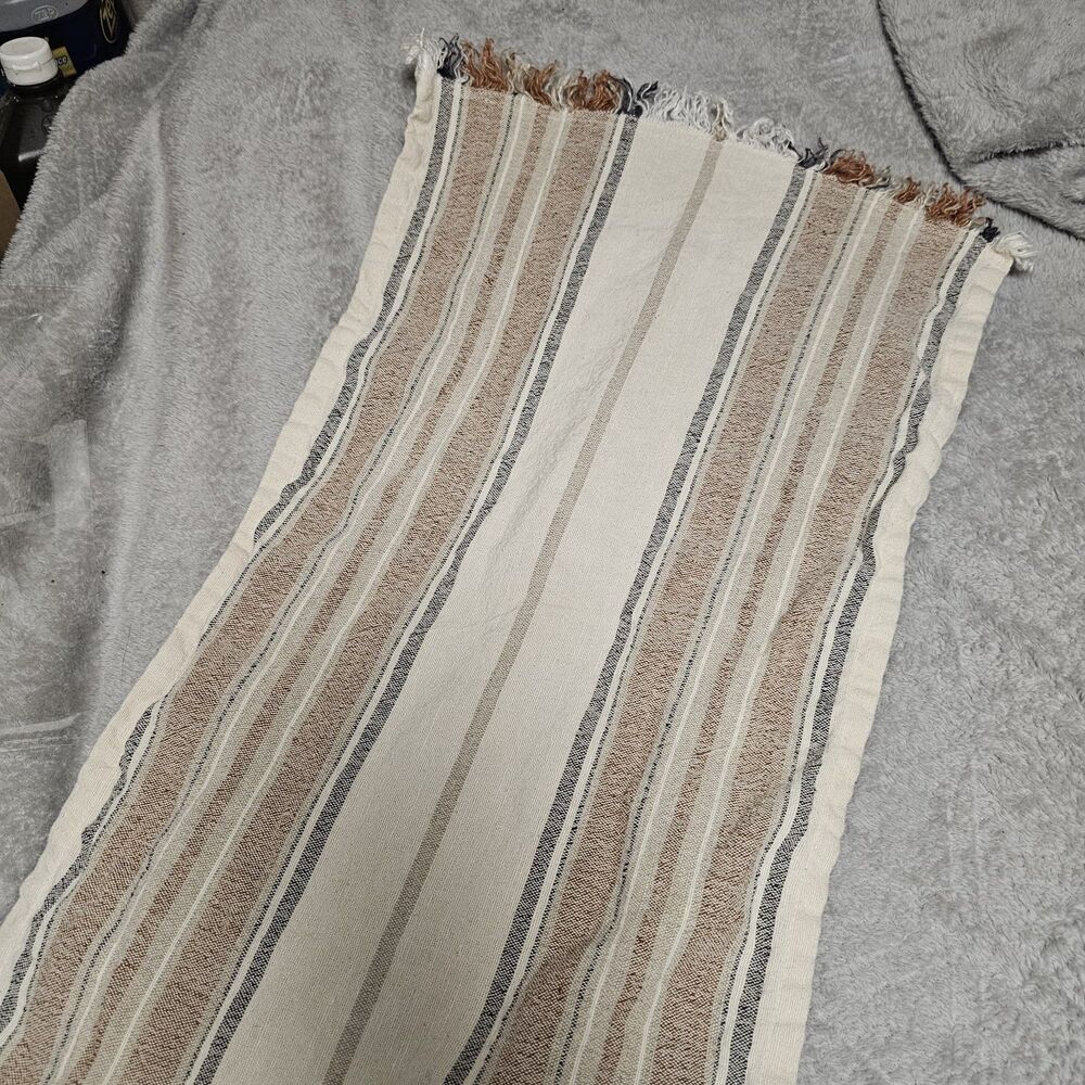 Fall Table Runner Linen Burlap 72x13 Inch Maple Pumpkin Gray